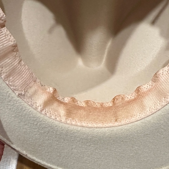 Amazon | Elegant blush pink Fedora Hat with Chain Detail - Picture 3 of 14